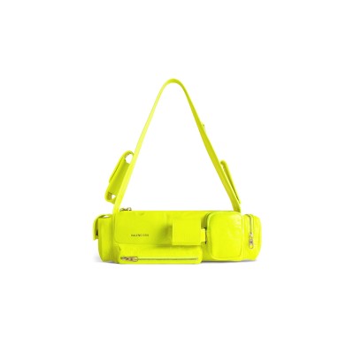 BALENCIAGA SUPERBUSY SLING BAG XS IN FLUORESCENT YELLOW 762516210CA7206 (32*12*10cm)